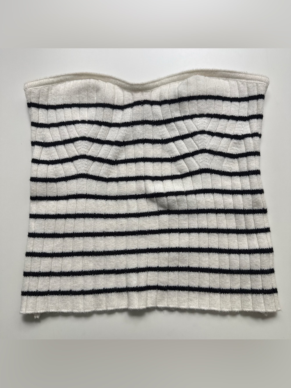 black and white striped tube top